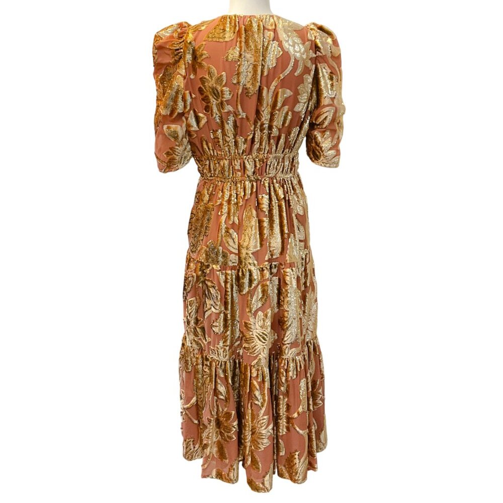 Ulla Johnson Loretta Velvet Devoré Midi Dress - Picture 3 of 4